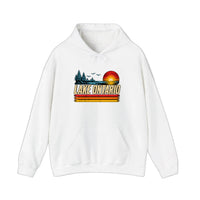 Lake Ontario Retro Sunset Hoodie — White
