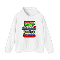 Everything I Know I Learned From 80s Cartoons Hoodie — White