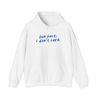 Fun Fact I Don't Care Hoodie — White