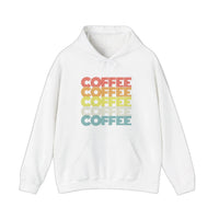 Retro Rainbow Coffee Stack Hoodie — White