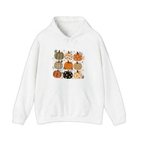 Patterned Pumpkin Patch Hoodie — White