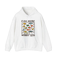 Fish More Worry Less Hoodie — White