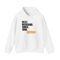 best_husband_dark print Hoodie — White