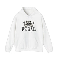 Feral Raccoon Rock Hands Hoodie — White