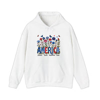 America Wildflowers Freedom Brave Hoodie — White