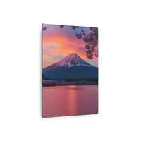 Sakura Framed Mount Fuji at Golden Sunset