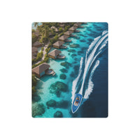 Aerial Escape Over Turquoise Lagoon and Villas