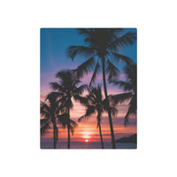 Tropical Sunset Silhouettes Over the Ocean