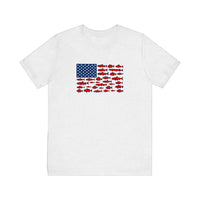 Stars And Stripes Fish Flag Quality Tee — Ash