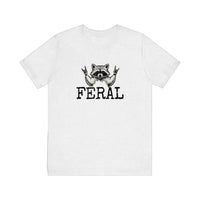 Feral Raccoon Rock Hands Quality Tee — Ash