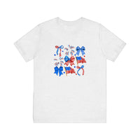 Patriotic Bows And Flags Quality Tee — Ash