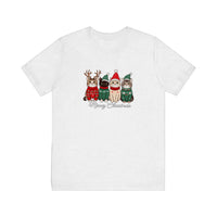 Meowy Christmas Sweater Cats Quality Tee — Ash