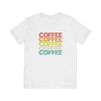Retro Rainbow Coffee Stack Quality Tee — Ash