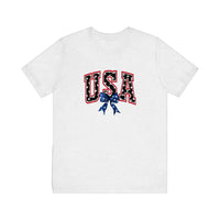 USA Varsity Star Bow Quality Tee — Ash