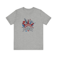 America Liberty Crown Graffiti Quality Tee — Athletic Heather