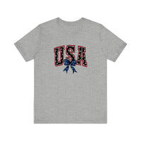 USA Varsity Star Bow Quality Tee — Athletic Heather