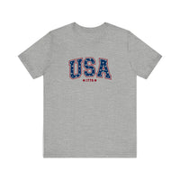 USA 1776 Varsity Stars Quality Tee — Athletic Heather