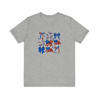 Patriotic Bows And Flags Quality Tee — Athletic Heather