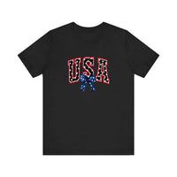 USA Varsity Star Bow Quality Tee — Black