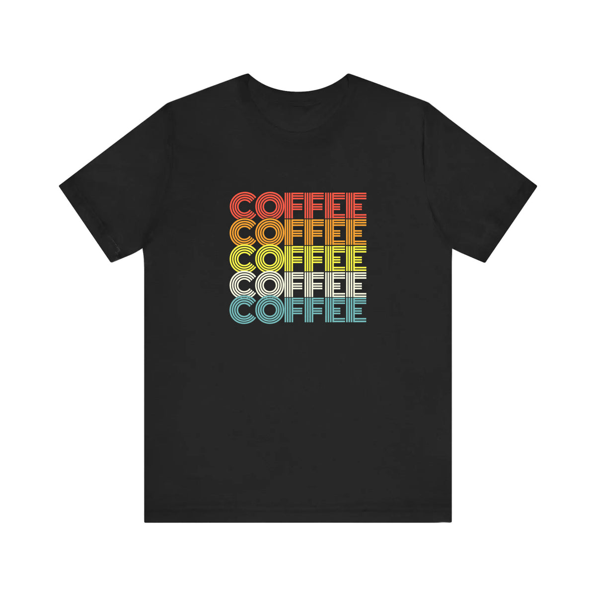 Retro Rainbow Coffee Stack Quality Tee