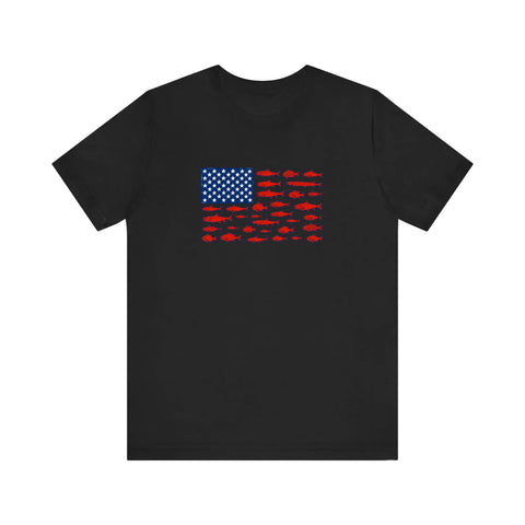 Stars And Stripes Fish Flag Quality Tee