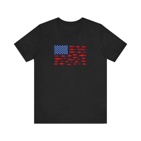 Stars And Stripes Fish Flag Quality Tee