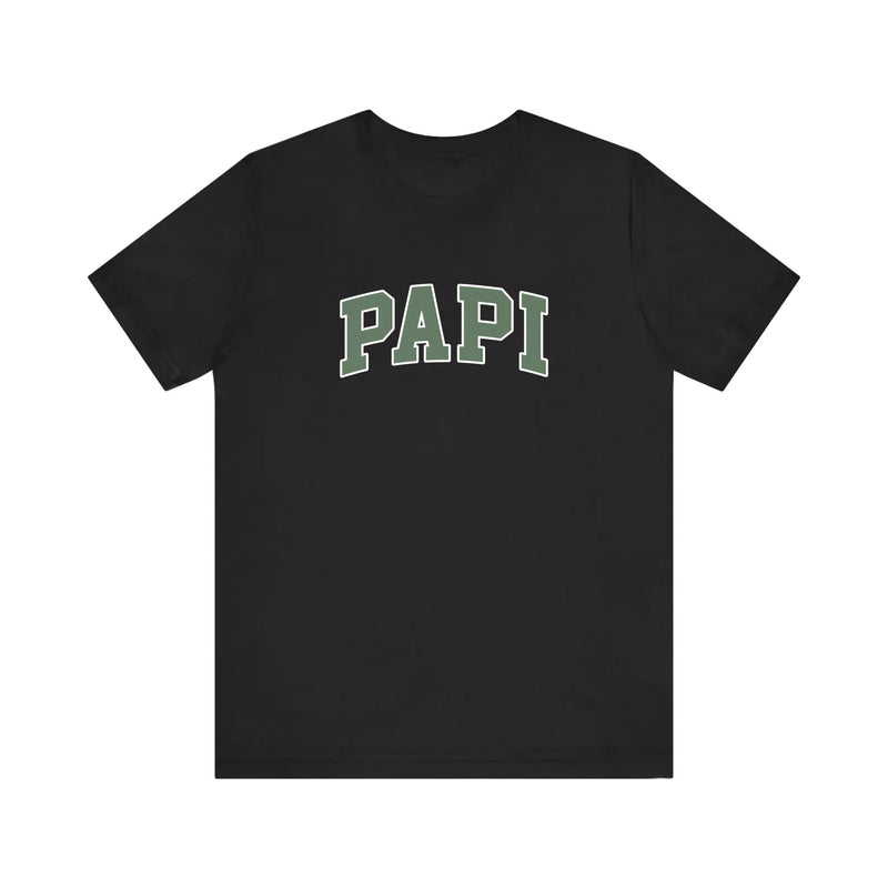 Papi Varsity Letters Quality Tee — Black