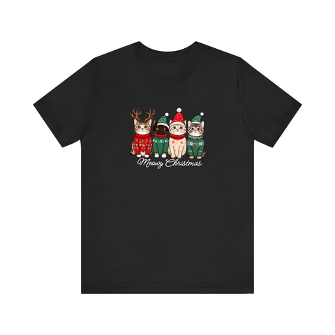 Meowy Christmas Sweater Cats Quality Tee
