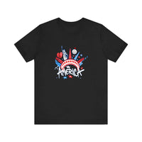 America Liberty Crown Graffiti Quality Tee — Black