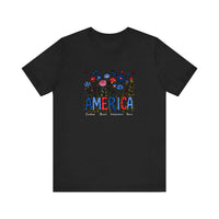 America Wildflowers Freedom Brave Quality Tee — Black