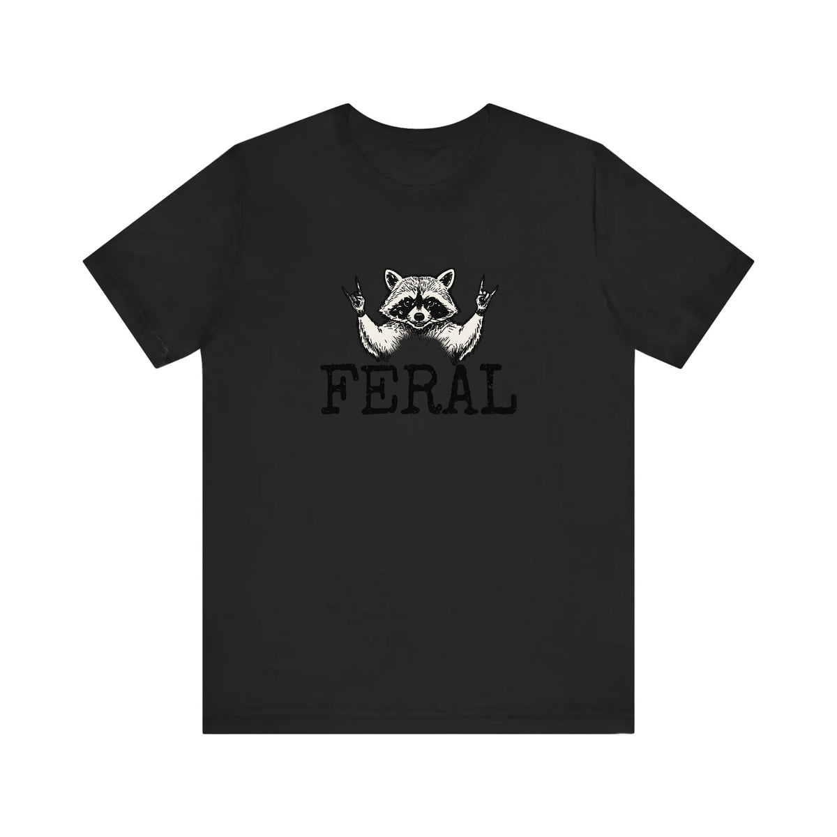 Feral Raccoon Rock Hands Quality Tee