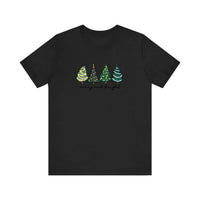 Merry And Bright Christmas Trees Quality Tee — Black