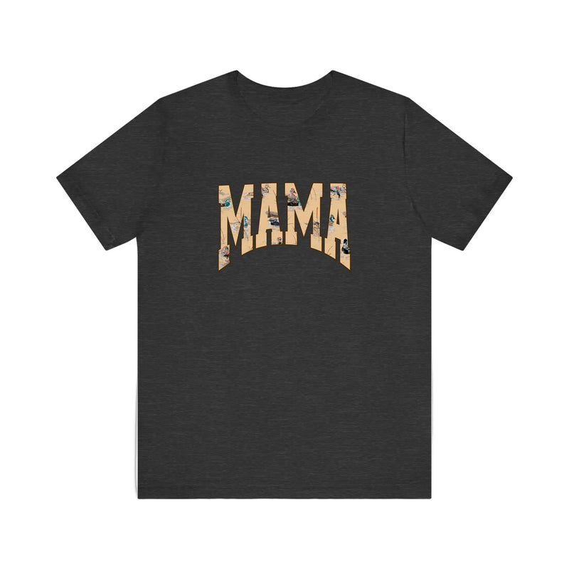 Mama Duck Collegiate Letters Quality Tee — Dark Grey Heather