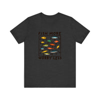 Fish More Worry Less Quality Tee — Dark Grey Heather