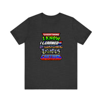 Everything I Know I Learned From 80s Cartoons Quality Tee — Dark Grey Heather