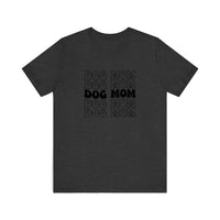 Dog Mom Retro Stack Quality Tee — Dark Grey Heather