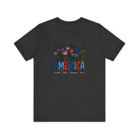 America Wildflowers Freedom Brave Quality Tee — Dark Grey Heather
