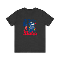American Babe Cowgirl Flag Quality Tee — Dark Grey Heather