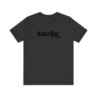 Darlin' Vintage Script Quality Tee — Dark Grey Heather