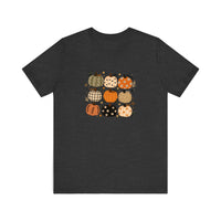 Patterned Pumpkin Patch Quality Tee — Dark Grey Heather