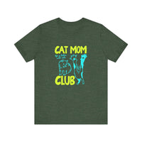 Cat Mom Club Quality Tee — Heather Forest