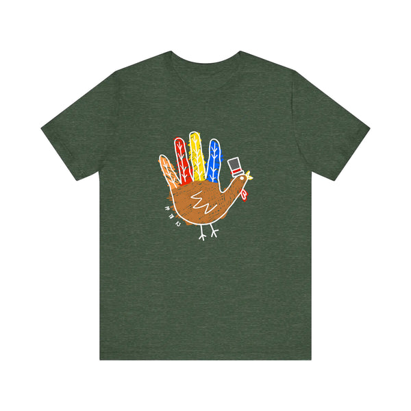 Hand Turkey In A Top Hat Quality Tee
