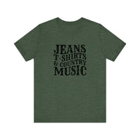 Jeans T-Shirts And Country Music Quality Tee — Heather Forest