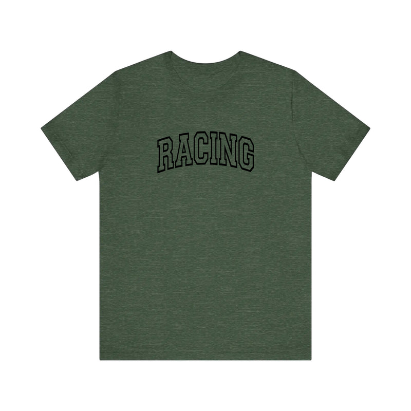 Varsity Racing Arch Quality Tee — Heather Forest