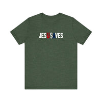 Jesus Saves USA Quality Tee — Heather Forest