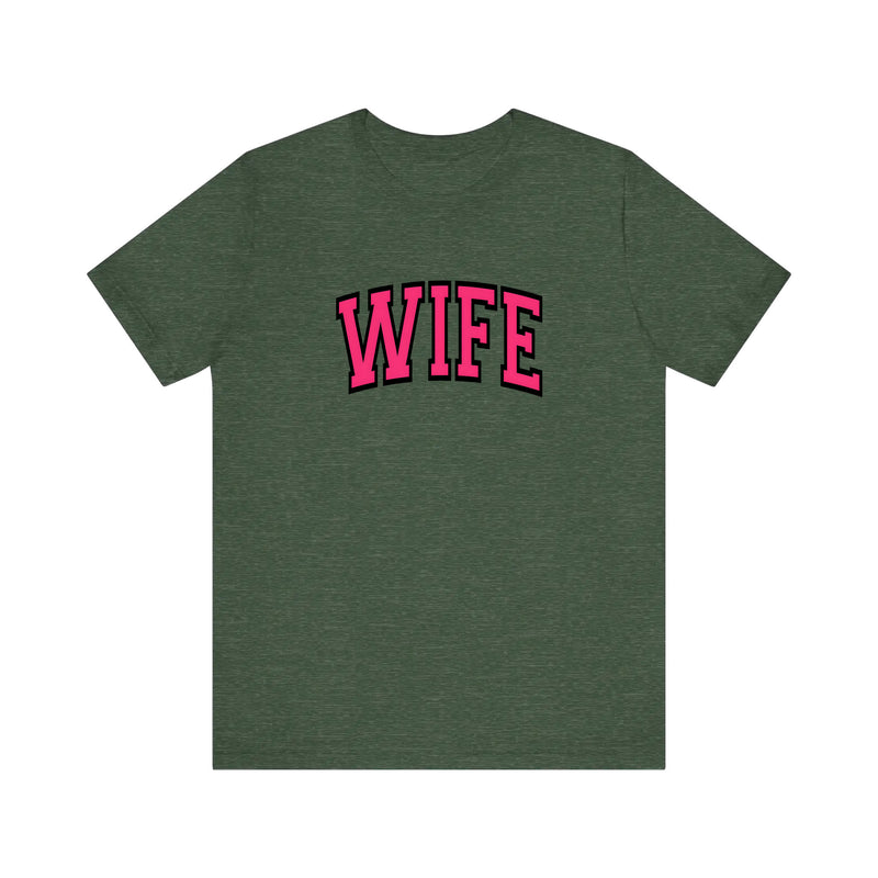 Wife Varsity Arch Quality Tee — Heather Forest