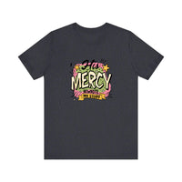 His Mercy Rewrote My Story Quality Tee — Heather Navy