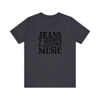 Jeans T-Shirts And Country Music Quality Tee — Heather Navy