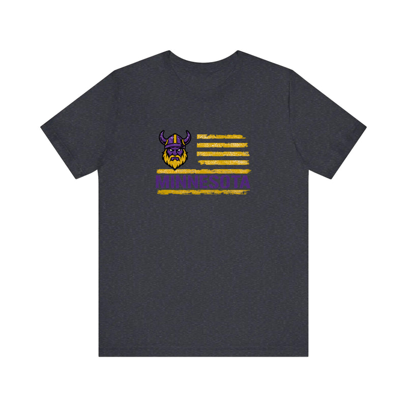 Minnesota Viking Flag Quality Tee — Heather Navy