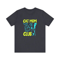 Cat Mom Club Quality Tee — Heather Navy